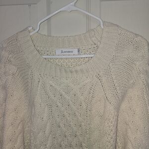 Women's Cream Cable Knit Sweater